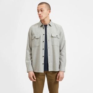 Everlane Heavyweight Overshirt, Large, Heather Gray